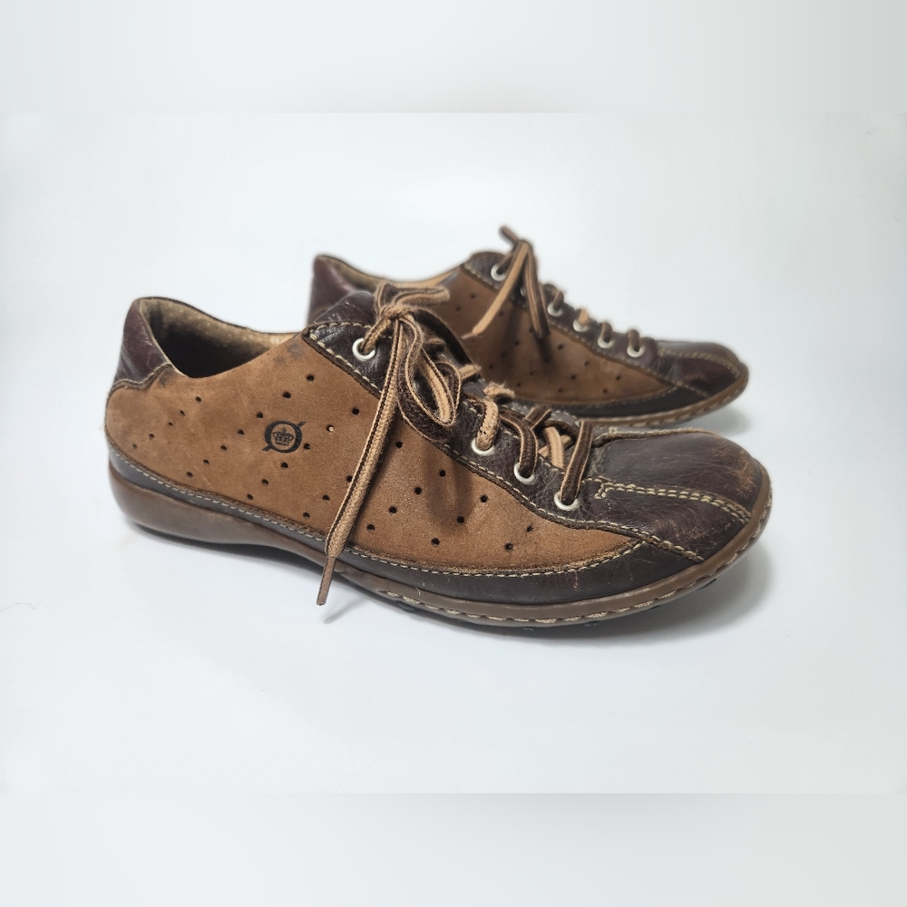 Y2K Born Shoe Women's Size 7 Hawkeye Brown Fashion Sneakers Leather